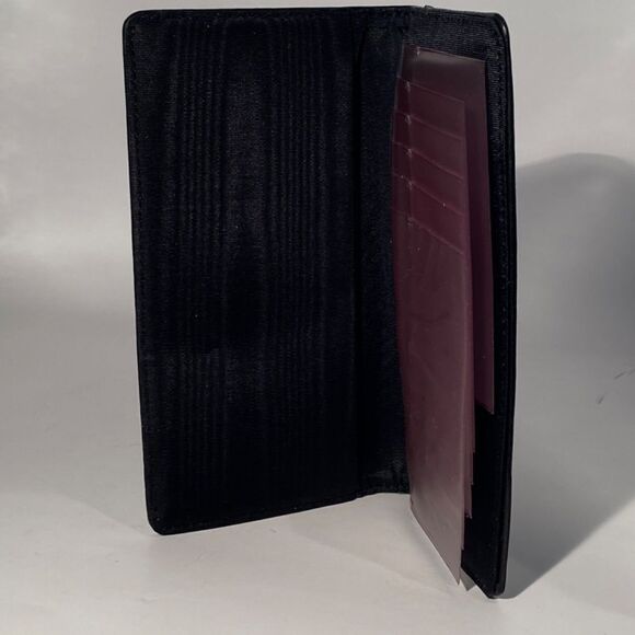 1364 Black Leather Checkbook Case Wallet With Credit Card Slots NWOT - Picture 4 of 5
